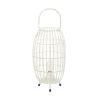 DecMode 9"W, 16"H Metal Modern Candle Lantern, White, 1 - Piece