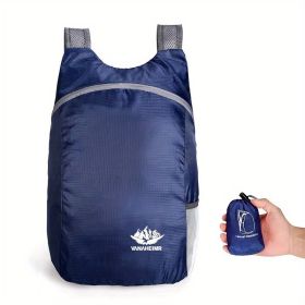 Portable And Foldable Small Backpack; Short-Distance Travel Bag For Men And Women For American Football Spectators (Color: dark blue)